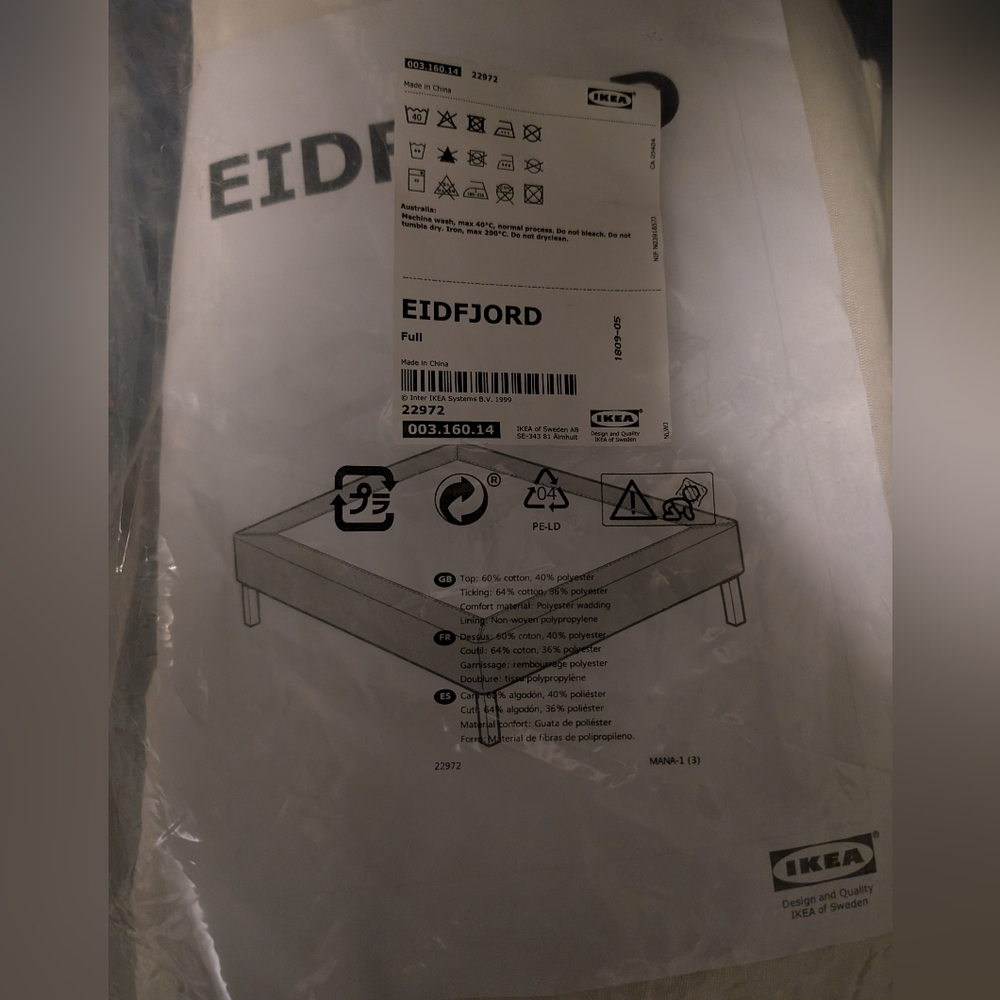 IKEA EIDFJORD Cover for Slatted Bed mattress Base Full size